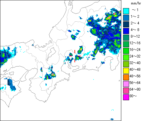 気象レーダー画像