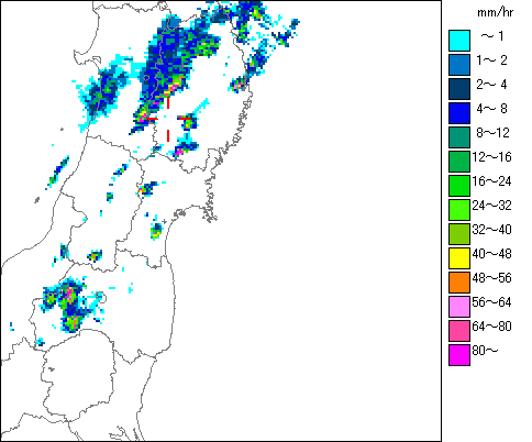 気象レーダー画像