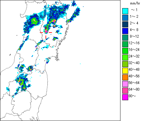 気象レーダー画像