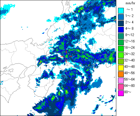 気象レーダー画像