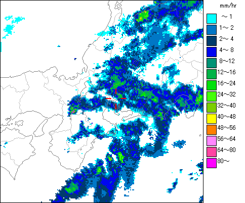 気象レーダー画像