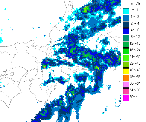 気象レーダー画像