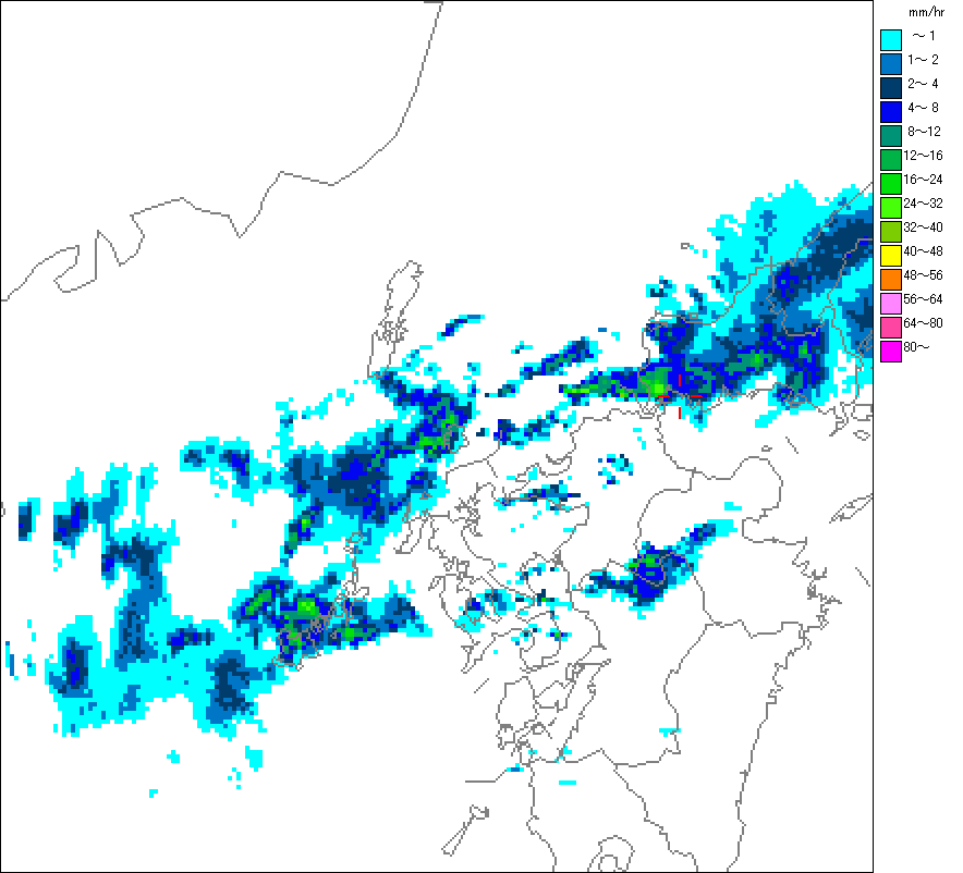 気象レーダー画像