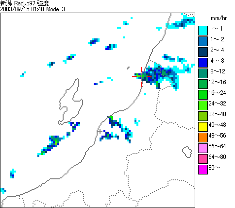 気象レーダー画像