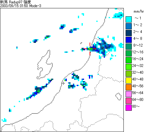 気象レーダー画像