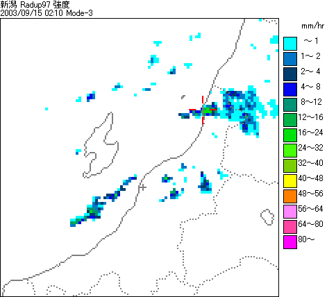 気象レーダー画像