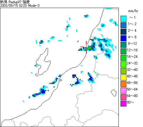 気象レーダー画像