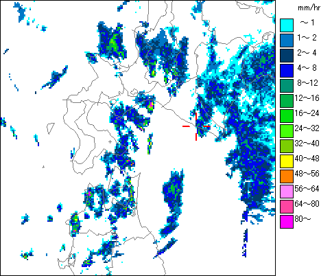 気象レーダー画像