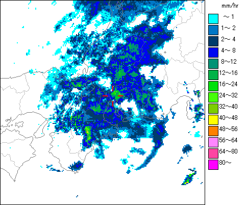 気象レーダー画像