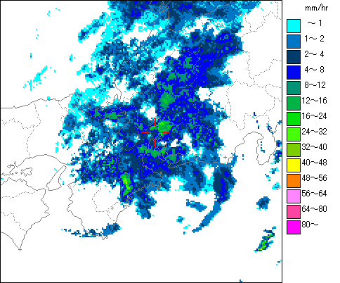 気象レーダー画像