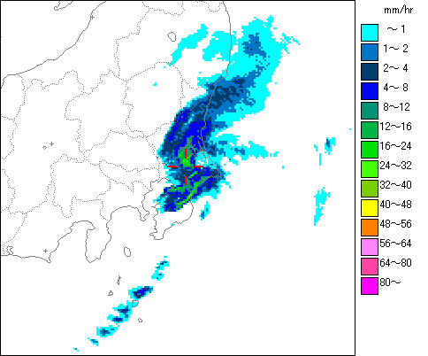 気象レーダー画像