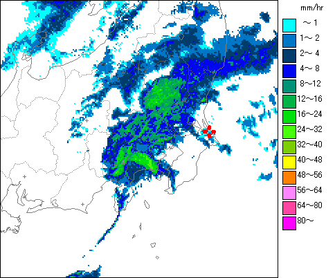 気象レーダー画像