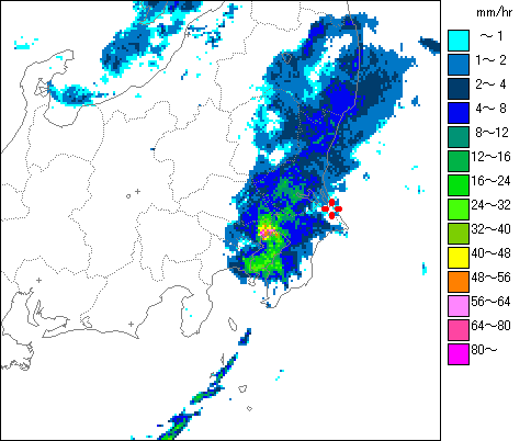 気象レーダー画像