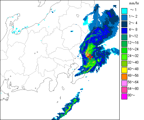 気象レーダー画像