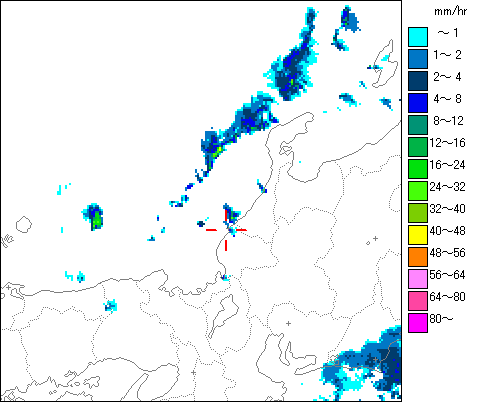 気象レーダー画像