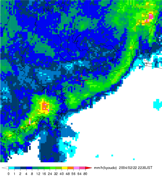 気象レーダー画像