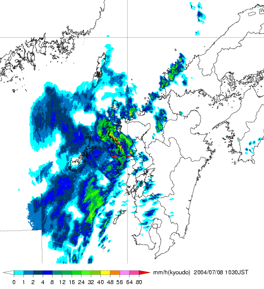 気象レーダー画像