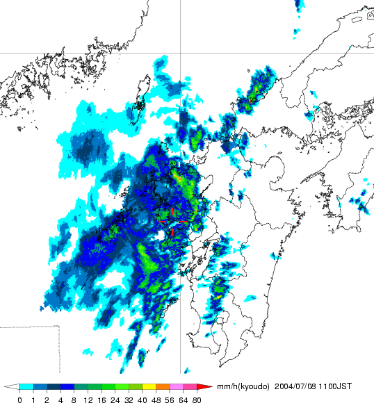 気象レーダー画像