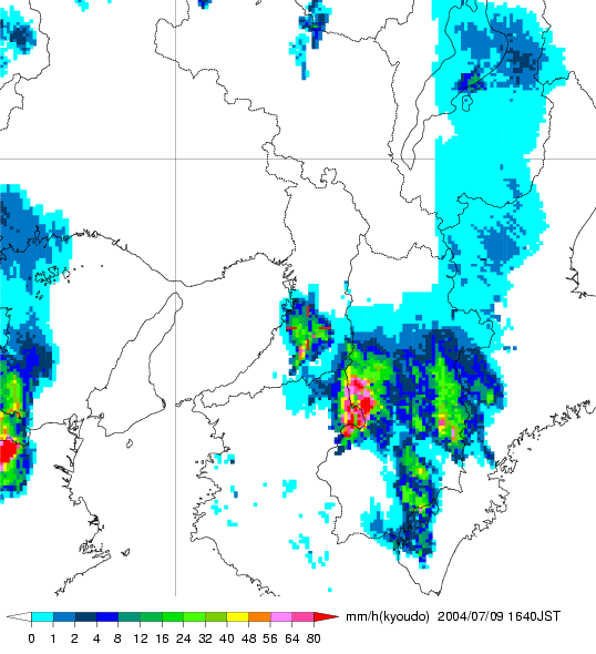 気象レーダー画像