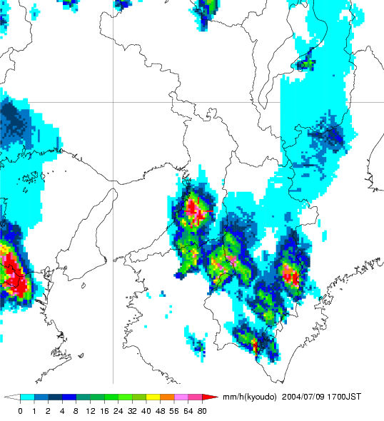 気象レーダー画像