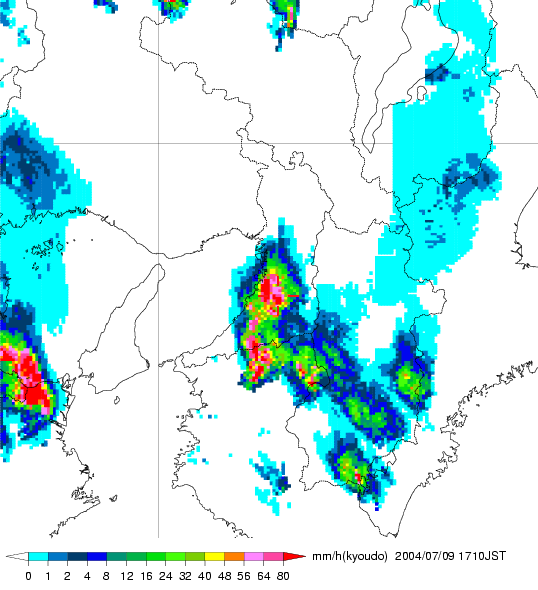 気象レーダー画像