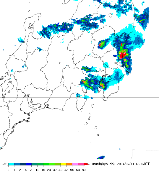 気象レーダー画像