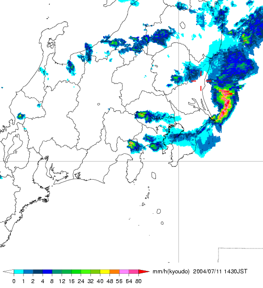 気象レーダー画像