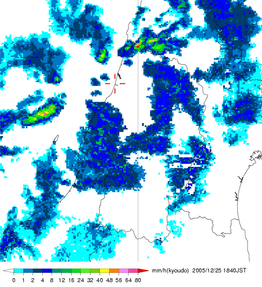 気象レーダー画像