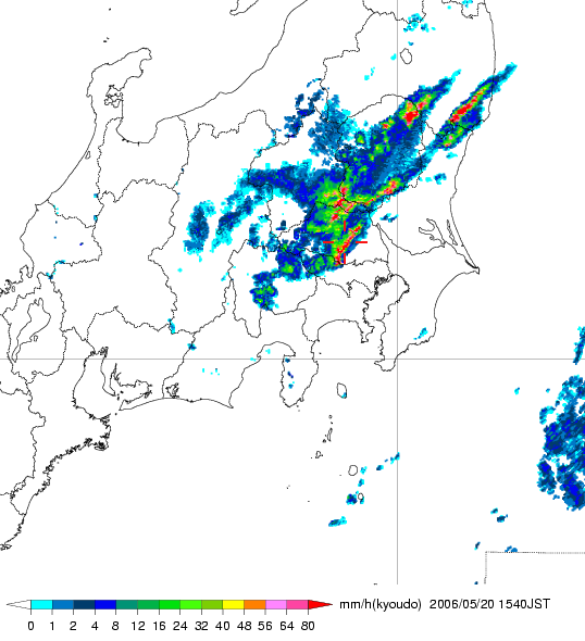 気象レーダー画像