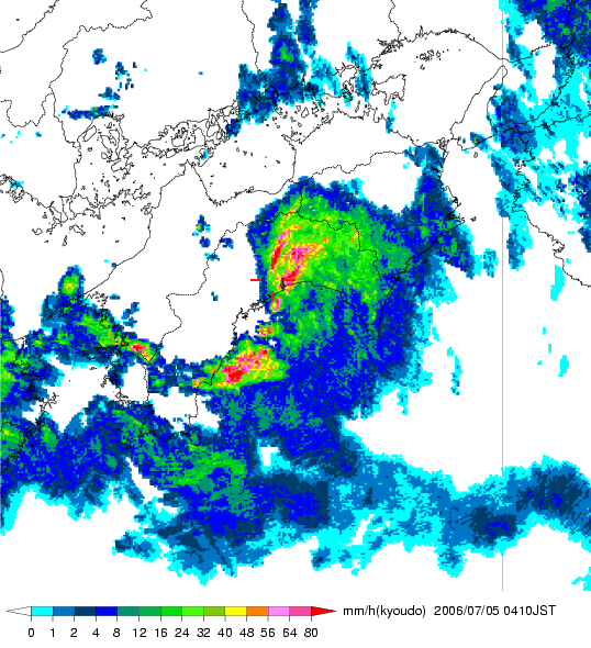 気象レーダー画像