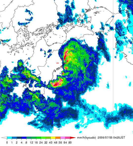 気象レーダー画像