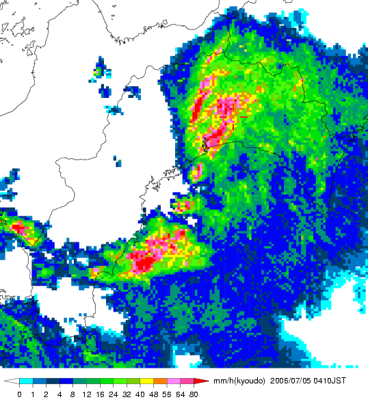 気象レーダー画像