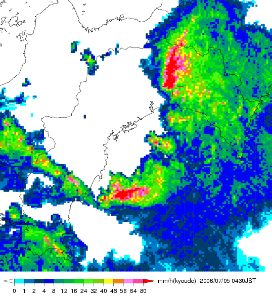 気象レーダー画像