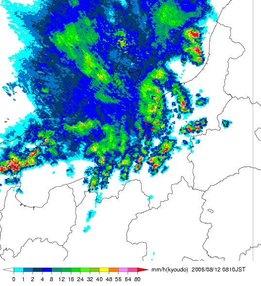 気象レーダー画像