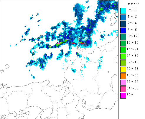 気象レーダー画像