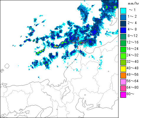 気象レーダー画像