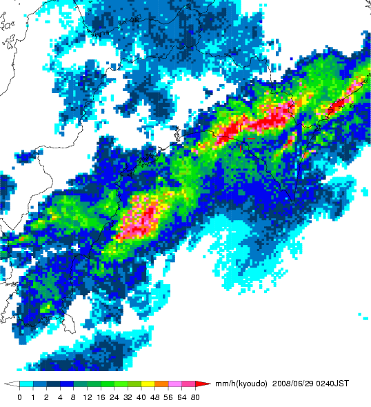 気象レーダー画像