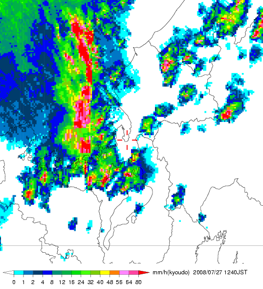 気象レーダー画像
