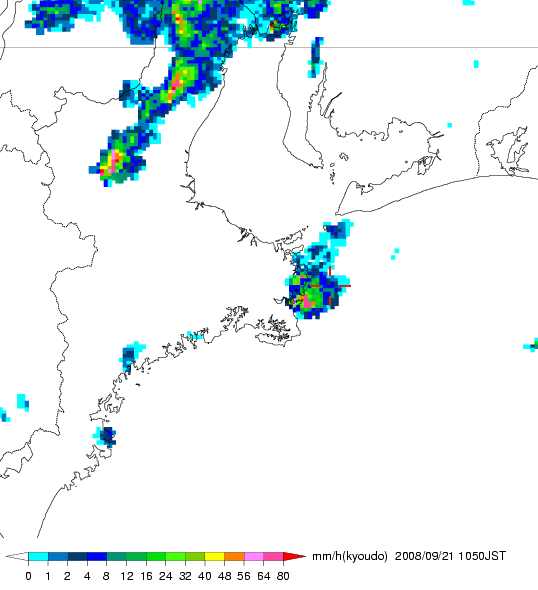 気象レーダー画像