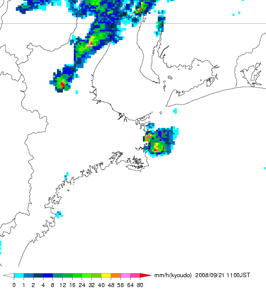 気象レーダー画像