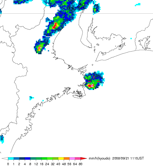 気象レーダー画像