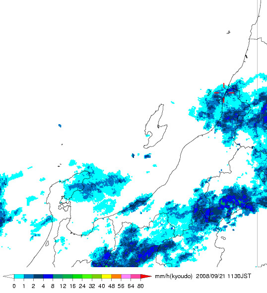 気象レーダー画像