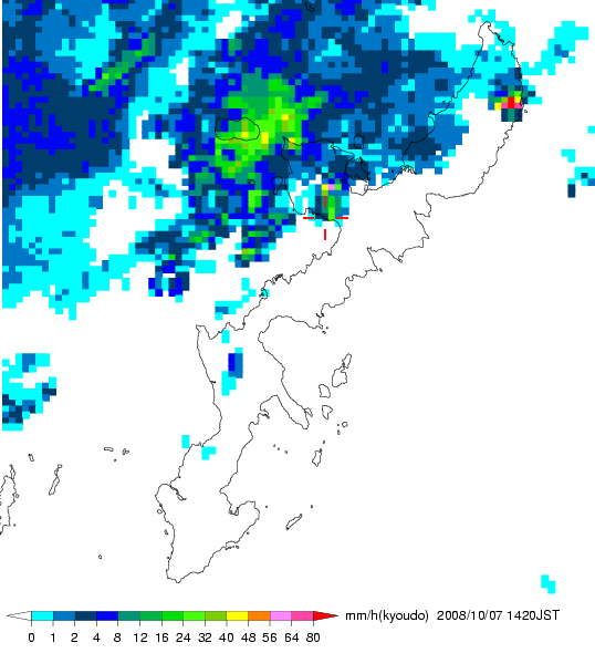 気象レーダー画像