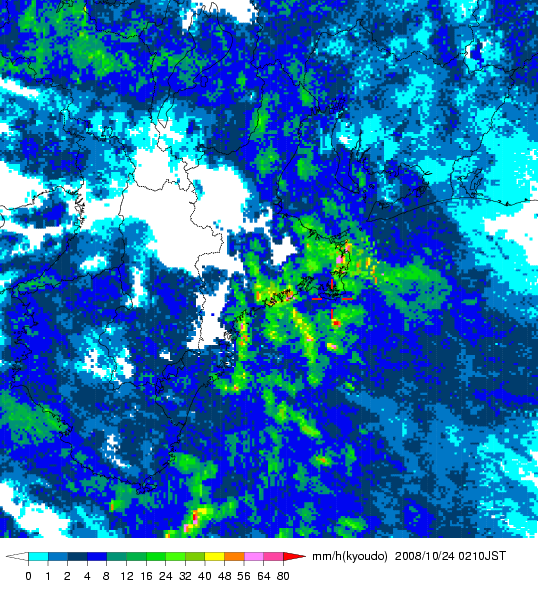 気象レーダー画像
