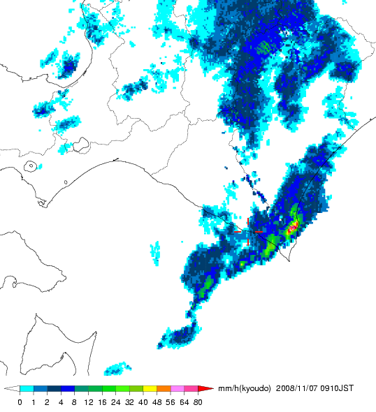 気象レーダー画像