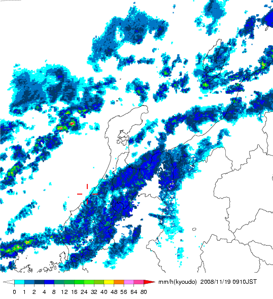 気象レーダー画像