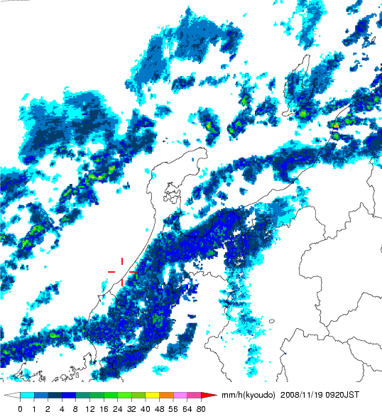 気象レーダー画像