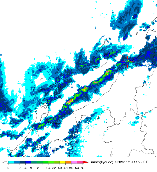 気象レーダー画像