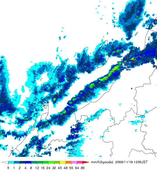 気象レーダー画像
