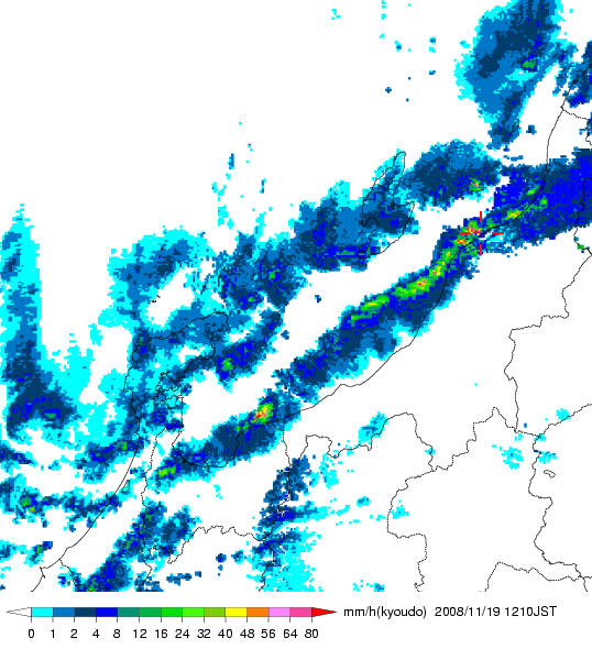 気象レーダー画像